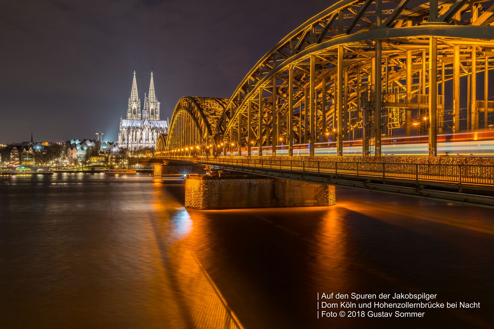 Bild 23 Dom Köln und Hohenzollernbrücke bei Nacht
