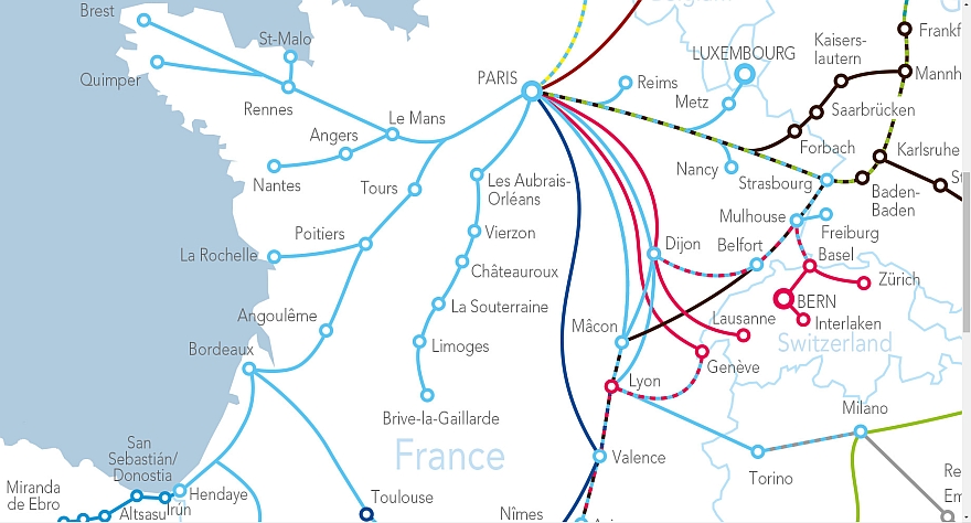 Streckennetz in Frankreich